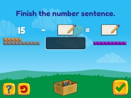 Add and subtract within 20 with brix (unknowns anywhere, typing) Math Game