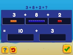 Apply the associative property to add and subtract three numbers within 20 Math Game