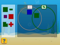 Sorting by color and value with Venn Diagrams Math Game