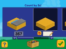 Stairsteps: Complete the pattern by adding or subtracting by 5's, within 1000 Math Game